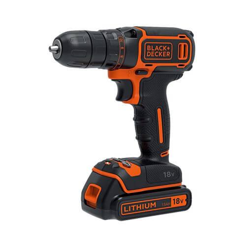 

Аккумуляторная дрель/винтоверт BLACK+DECKER, 18В/1.5Ач/ LiIon, 0-650об/мин., 30Нм, 10мм БЗП, 400мА