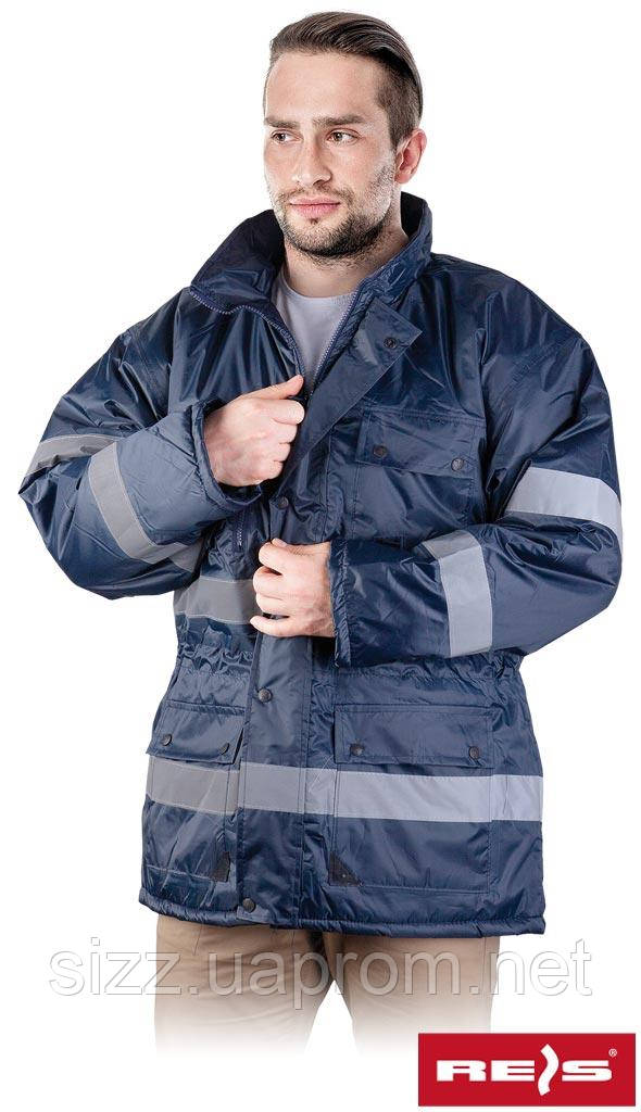 Куртка зимняя рабочая со светоотражающими полосами синяя Reis Польша (
