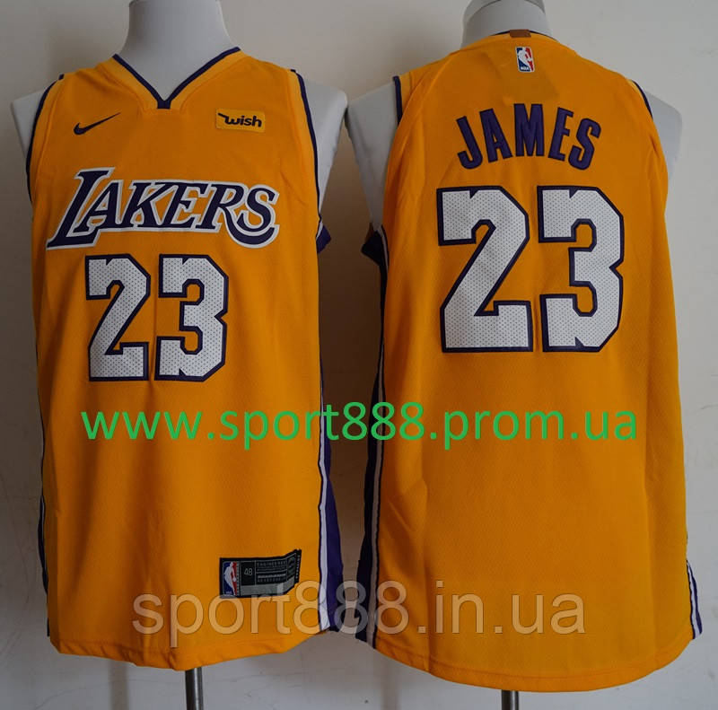 

Вышивка мужская майка Nike Lebron James №23(Джеймс) команда Los Angeles Lakers NBA