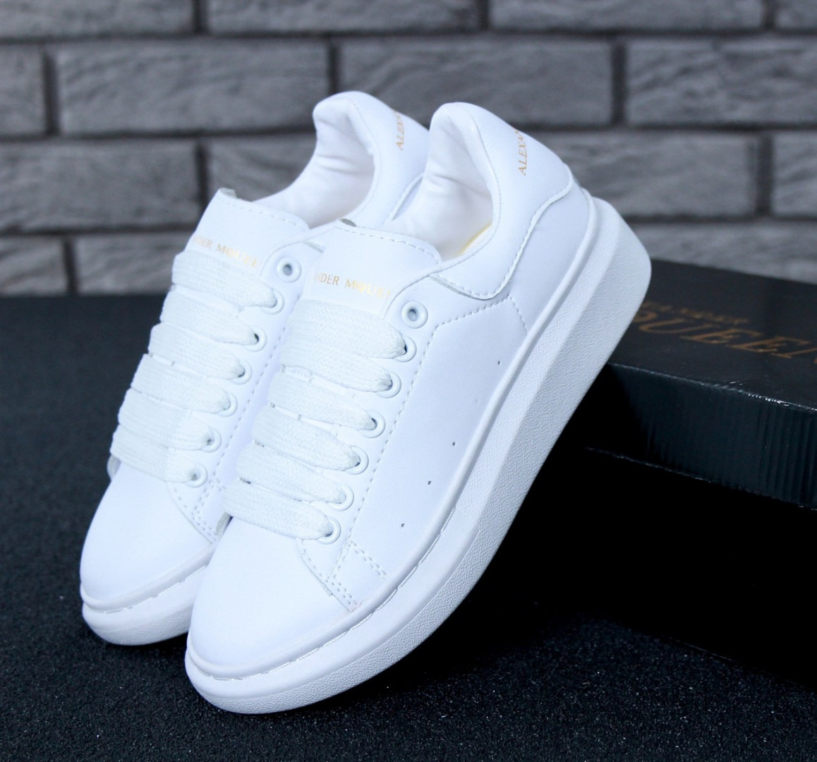 alexander mcqueen all white sneakers