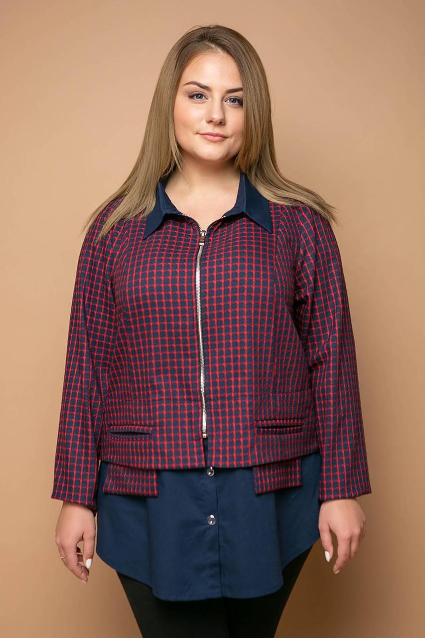 

Женская туника рубашка комбинированная. Большие размеры, Бордо