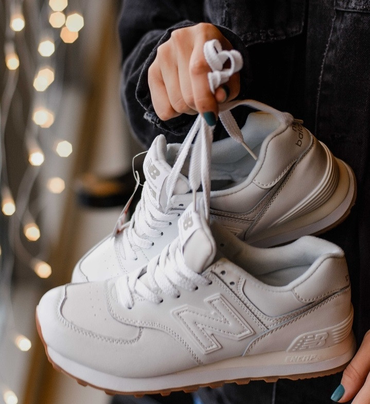 new balance 574 white gum