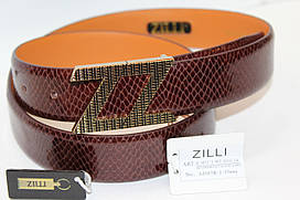 Ремень из натуральной кожи ZILLI брендовый мужской женский кожа