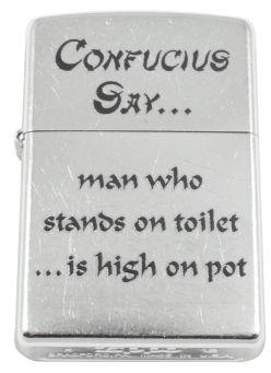 

Зажигалка Zippo CONFUCIUS SAY TOILET 28459