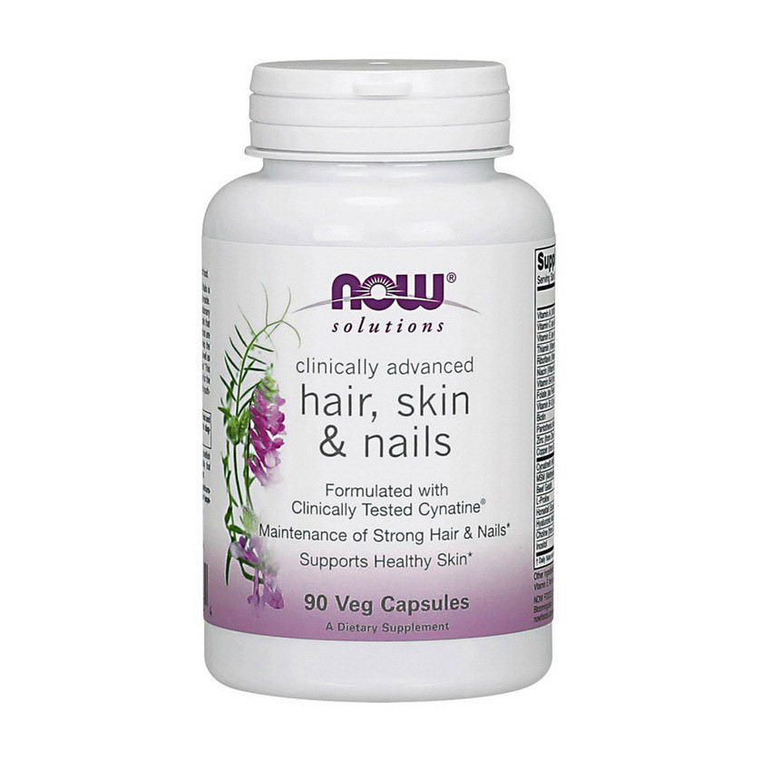 

Витамины для волос кожи и ногтей NOW Foods Solutions Hair Skin Nails 90 вег. капсул