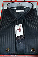 Мужская черная под запонку рубашка FERRERO GIZZI (размер 39.40.41.42.43.44.45) 1 скл.