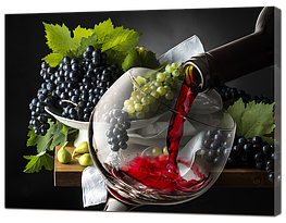 Картина натюрморт "Вино і виноград"