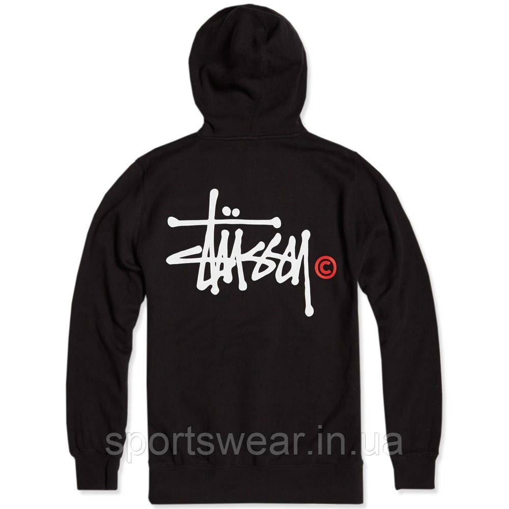 

Толстовка черная мужская с принтом Стасси Стусси STUSSY | Кенгурушка "" В стиле Stussy ""