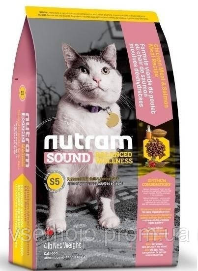 

Сухой корм Nutram S5 Sound Balanced Wellness Adult/Urinary Cat для взрослых котов со вкусом курицы и лосося 20