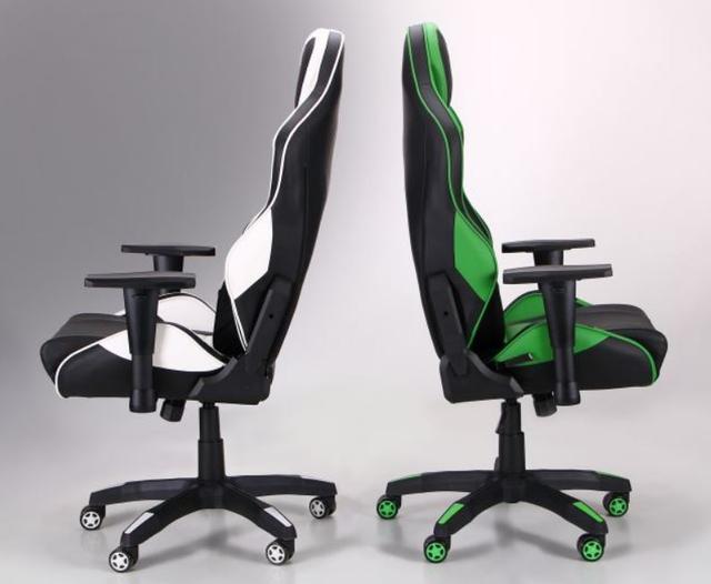 Кресло VR Racer Expert Virtuoso черный/зеленый (белый)