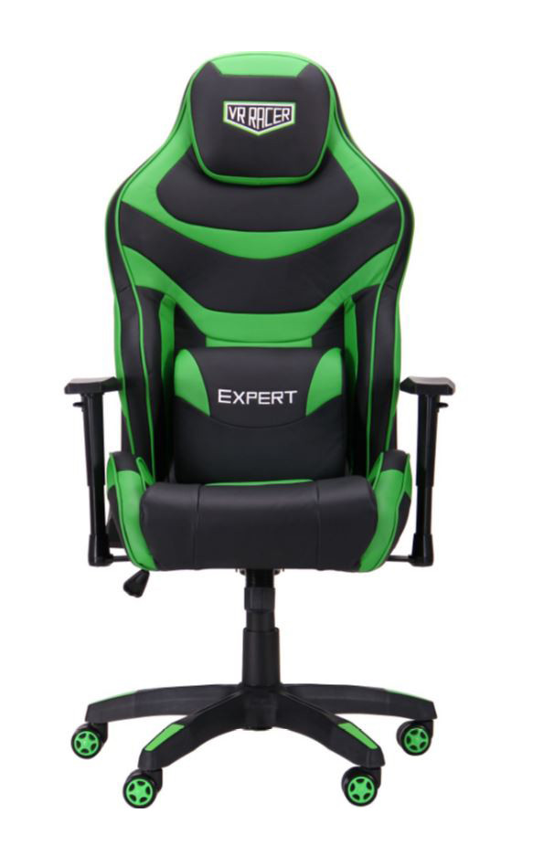 Кресло VR Racer Expert Champion черный/зеленый (фото 3)