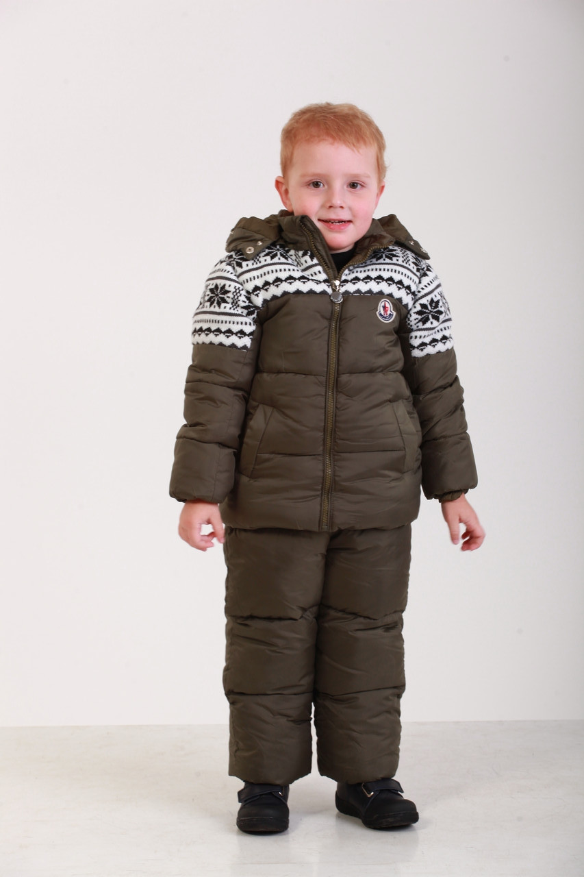 Детский зимний комбинезон для мальчика 76 XAKI 98, 104 см, Хаки