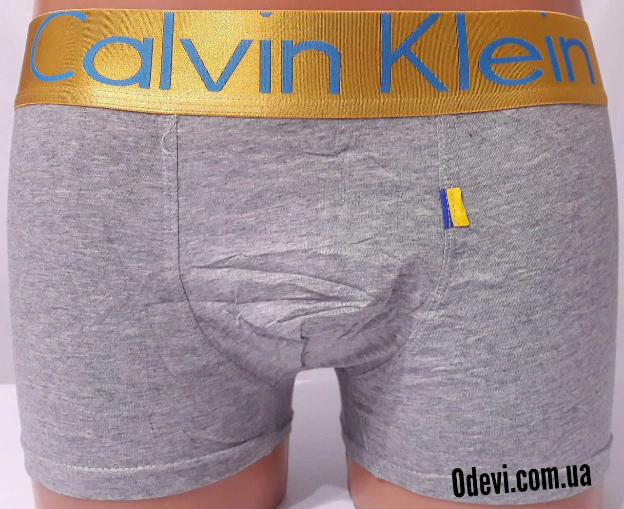 Calvin Klein мужские боксеры хлопок цвет серый золотая резинка