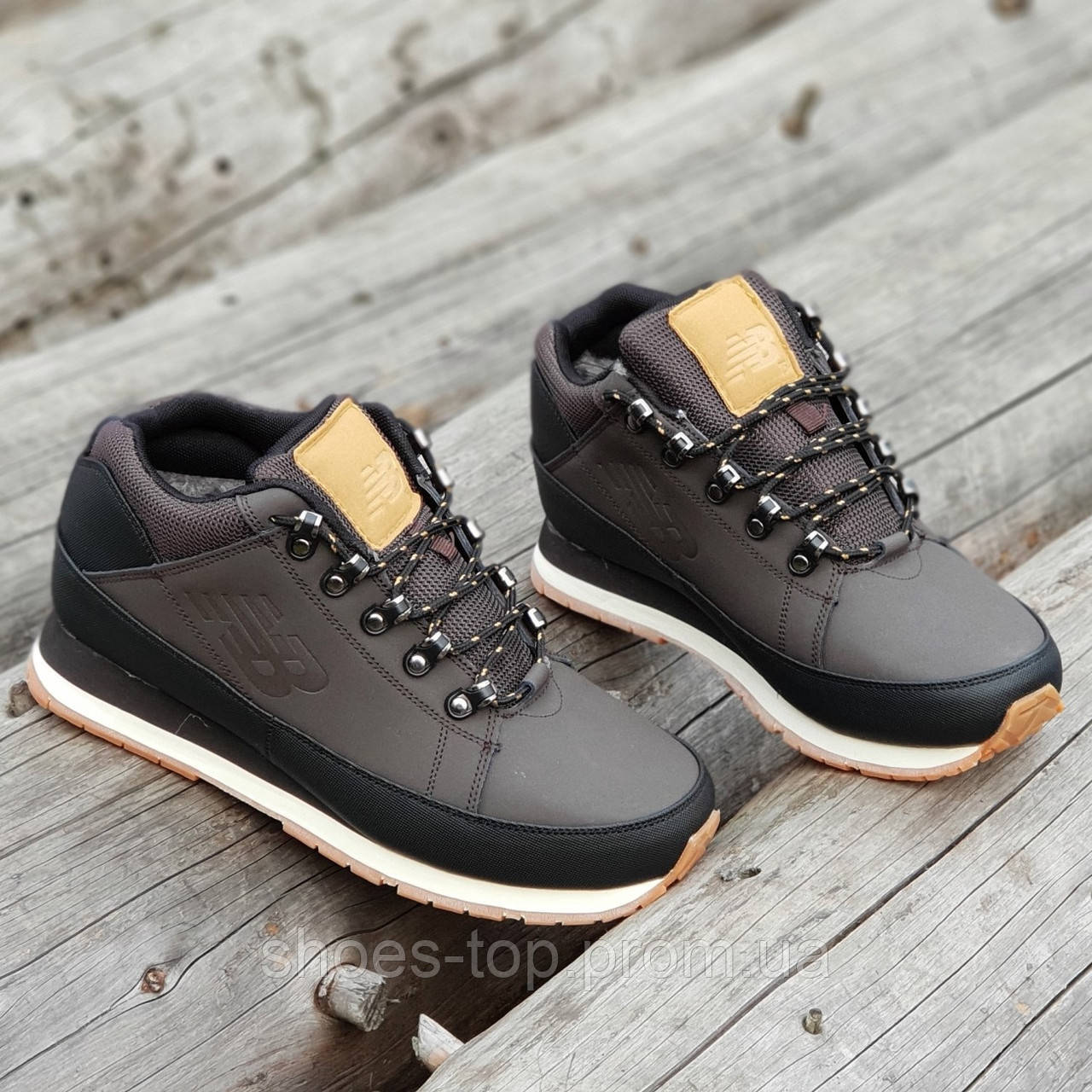 

Кроссовки ботинки зимние кожаные New Balance 754 реплика мужские темно коричневые легкие удобные (Код: Ш1293a) 45