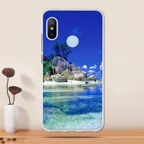 

Чехол силиконовый для Xiaomi Redmi Mi A2 с картинкой остров, Разные цвета