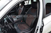 Авточехлы из алькантары и арпатеки на сиденья BMW X5 2014, коричневая нить, Leather StyLe, MW BROTHERS
