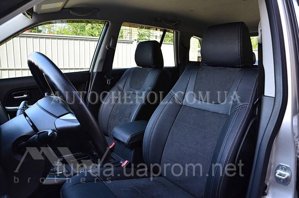 

Авточехлы из алькантары и арпатеки на сиденья Suzuki Grand Vitara, серая нить, Leather StyLe, MW BROTHERS