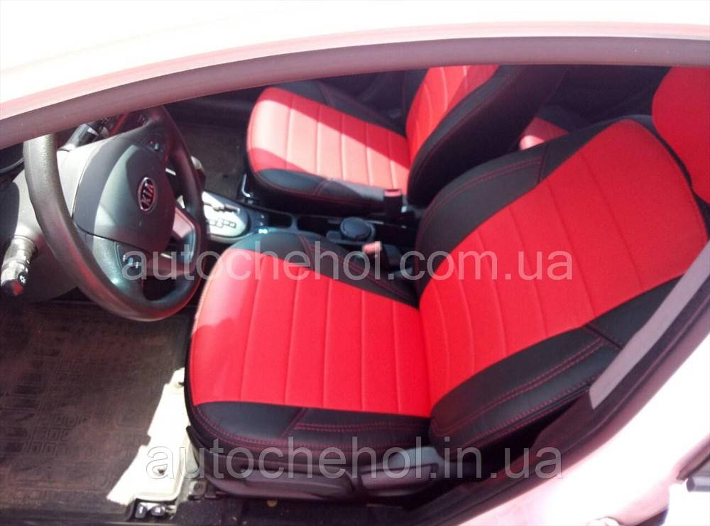

Красные чехлы на сиденья Kia Rio 3 sedan, авточехлы киа рио, AM-X, automania