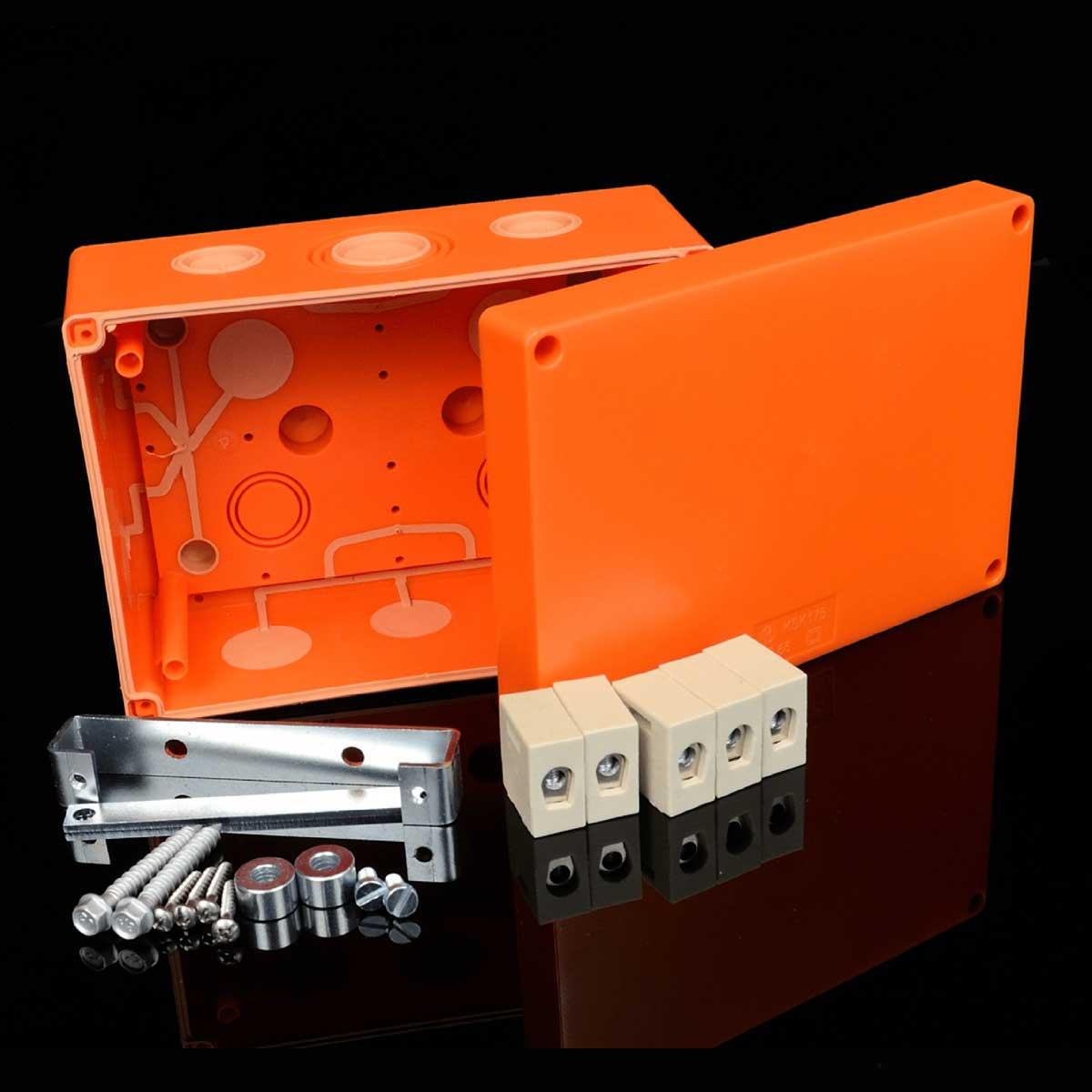 Коробка вогнестійка IP 66,   керамічна клема 5х16мм; клас Е90; розміри 176х126х87мм