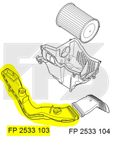Воздуховод воздушного фильтра Ford Focus II '05-10 большой (FPS) 14857
