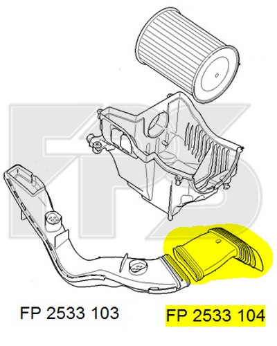 Воздуховод воздушного фильтра Ford Focus II '05-10 малый (FPS) 1485770
