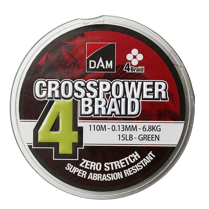 

Шнур DAM CROSSPOWER 4-BRAID 110м 0,20мм 9,9кг/22Lb (green)