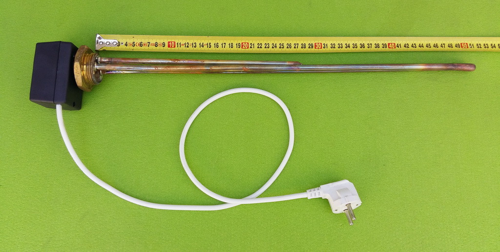 

Тэн медный для чугунной батареи 3000W (Италия) на резьбе 1 1/4" (42мм) с ЦИФРОВЫМ терморегулятором DALAS 3кВт