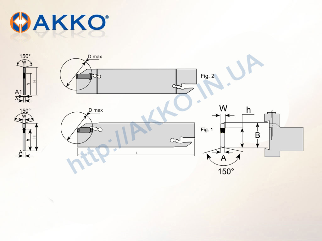 Сменный отрезной нож AKL-123-32-4 под  пластину 123.4 AKKO