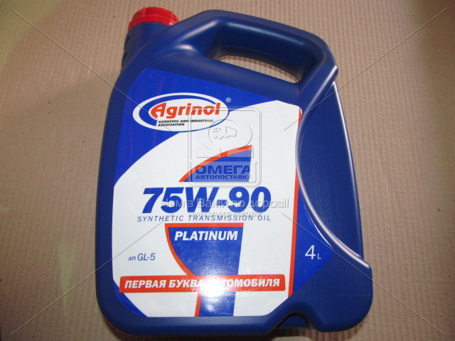 

Масло трансмисс. Агринол PLATINUM SAE 75W-90, API GL-5 Канистра 4л/3,4кг 75W-90