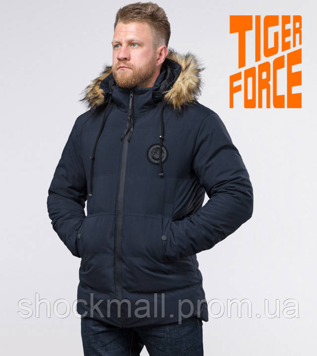 

Зимняя мужская куртка синяя с опушкой Tiger Force 55825