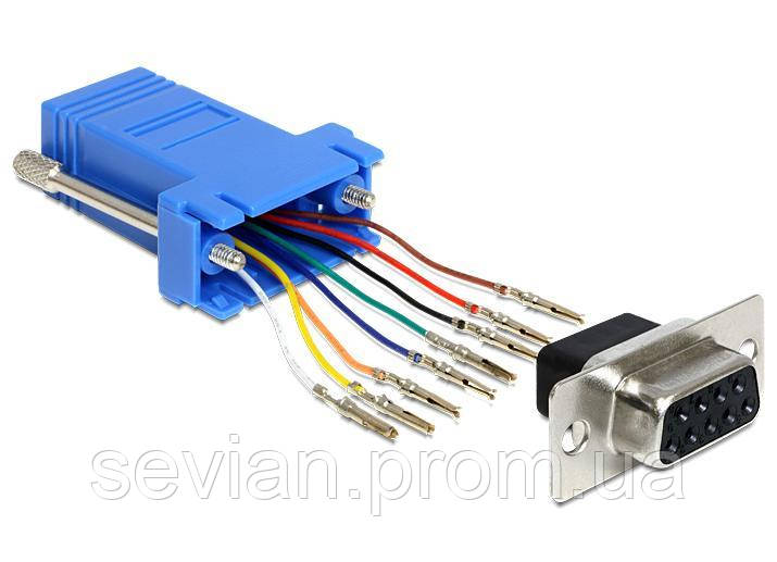 

Перехідник обладнання COM(DB9)-RJ45 UTP5e F/F Delock Assemble Kit (RS232 over TP) Синий(70.06.5430)