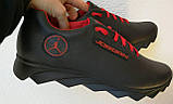 Крутяк! Чоловічі кросівки Jordan в стилі Джордан весна осінь шкіра взуття кросівки спорт чорні з червоним, фото 8