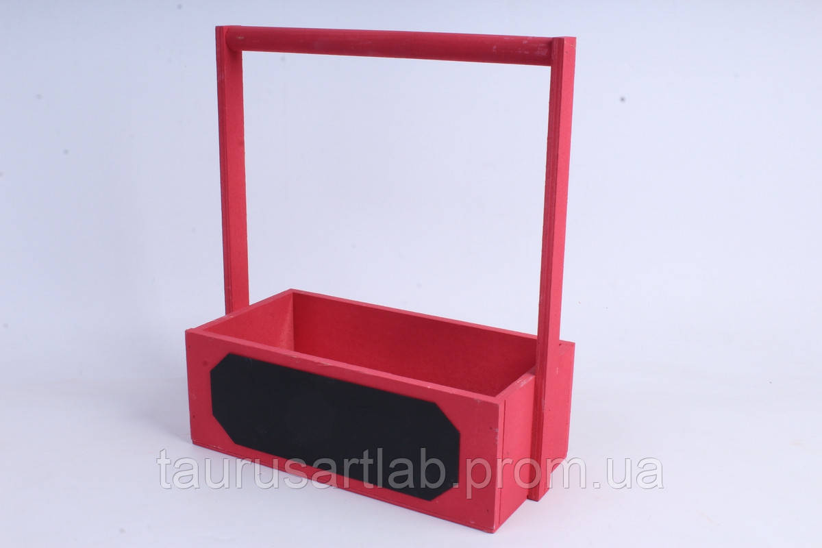 Стильная деревянная коробка, ящик красного цвета для цветов, подарков 