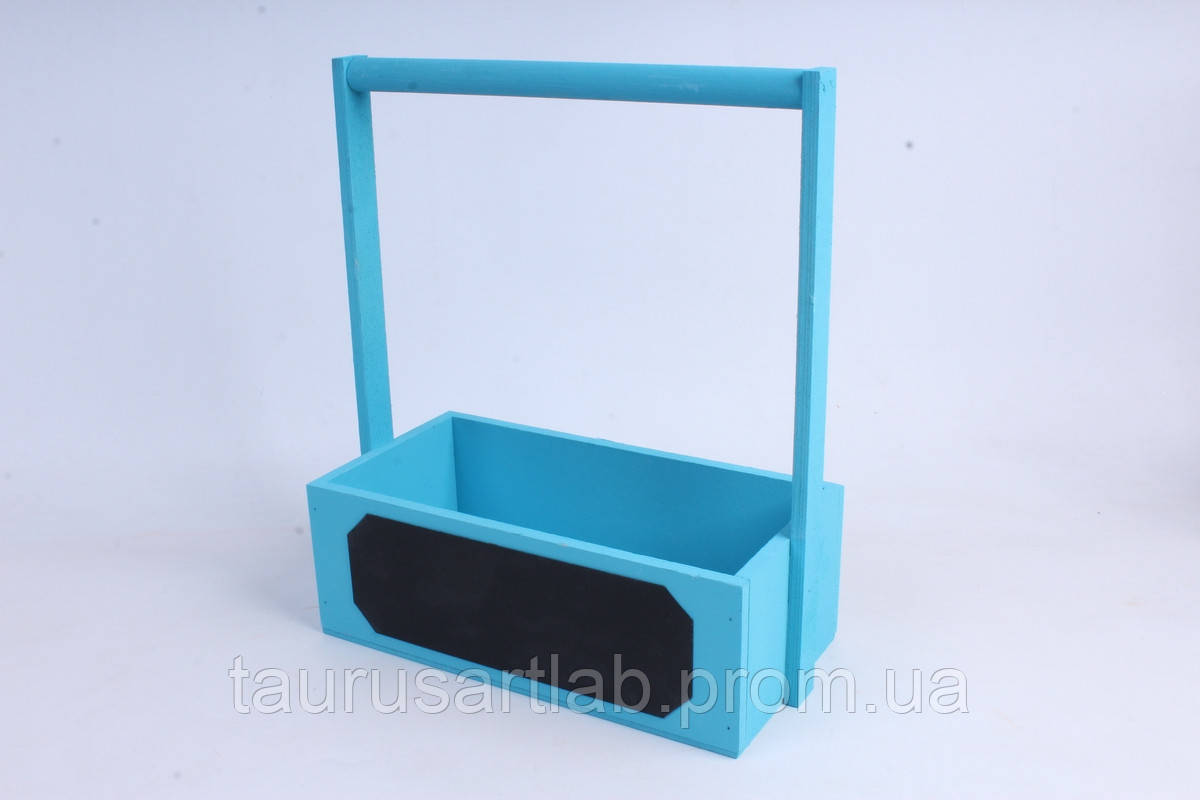 Стильная деревянная коробка, ящик голубого цвета для цветов, подарков 