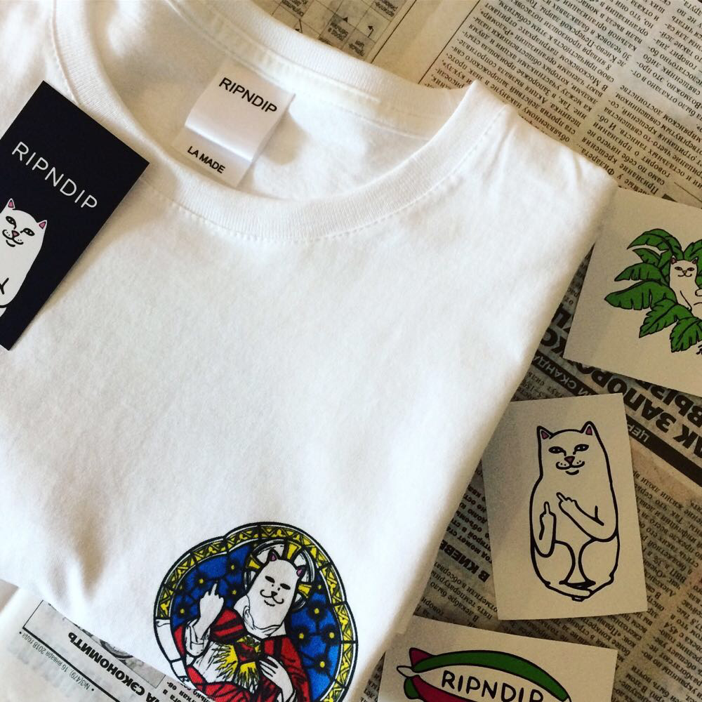 

Футболка мужская RipNDip Lord Nermal. Мужская белая. Бирки Фотки оригинал