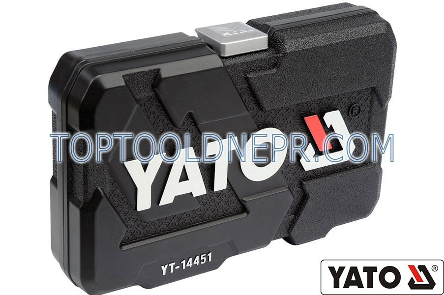 

Набор торцевых головок YATO 1/4", М=4-13 мм з инстр-ми, хром-ванад., 23 шт.