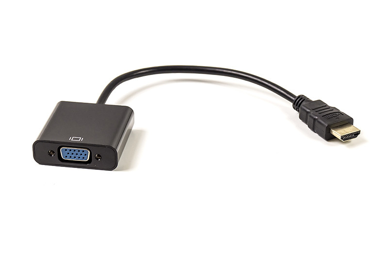 Кабель-переходник PowerPlant HDMI - VGA, 0.15м, позолоченные коннектор