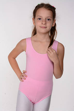 Детский гимнастический купальник (хлопок) Розовый, фото 2