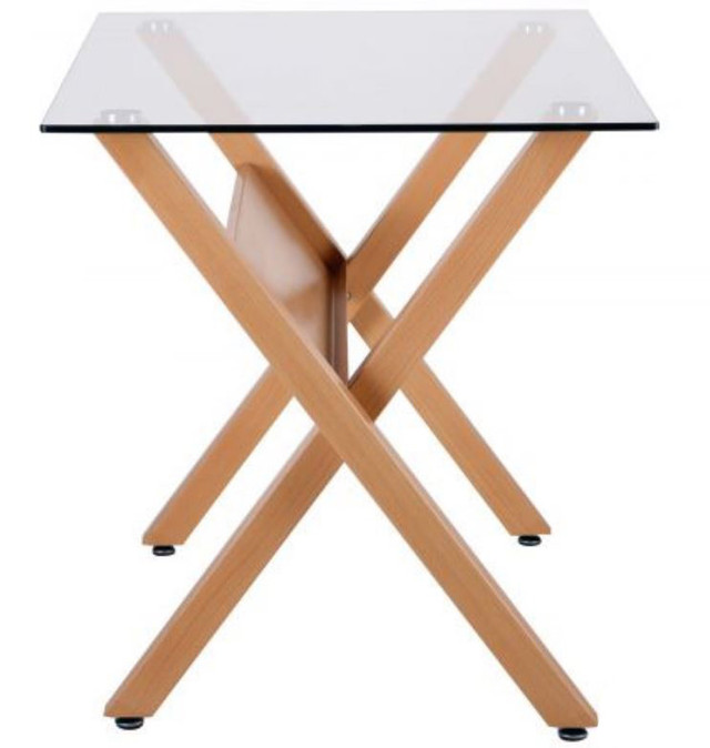 Стол обеденный Maple бук/стекло прозрачное (фото 2)