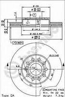 

Тормозной диск передний Ауди, Сиат, Шкода, Фольксваген (пр-во BREMBO 09.9145.14)