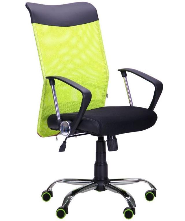 Кресло АЭРО HB Line Color сиденье Сетка чёрная,Неаполь N-20/спинка Сетка салатовая, вст.Неаполь N-20
