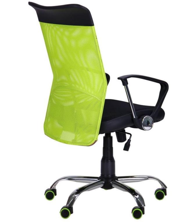 Кресло АЭРО HB Line Color сиденье Сетка чёрная,Неаполь N-20/спинка Сетка салатовая, вст.Неаполь N-20 (фото 4)