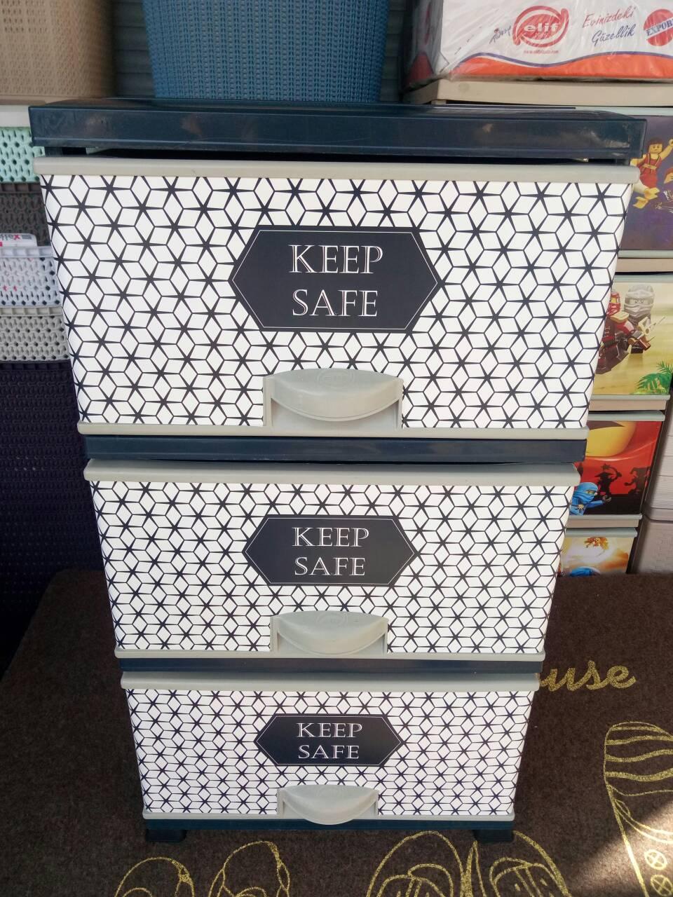 

Комод пластиковый элиф keep safe на 3 ящика