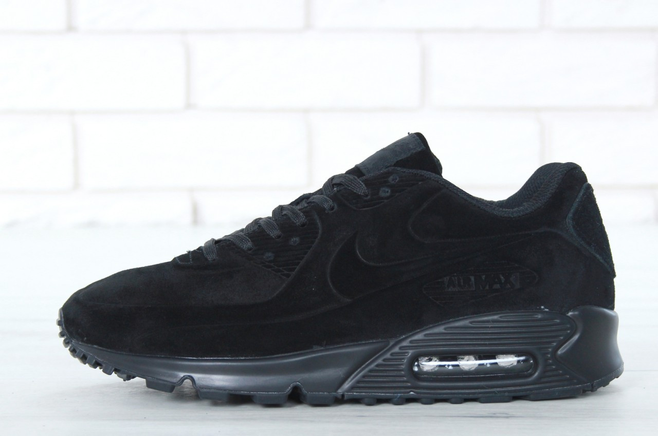 

Зимние мужские кроссовки Nike Air Max 90 Черные, Реплика, Черный