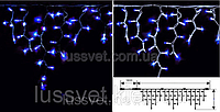 Світлодіодна бахрома з ефектом мерехтіння DELUX є icicle FLASH 75LED 2*0,7 м синя (бел./черн. кабель), фото 1