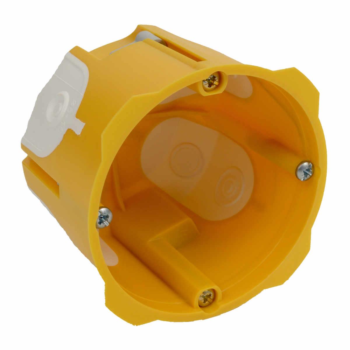 Коробка універсальна з еластичними вводами ПВХ; Жовта; Ø68х60мм