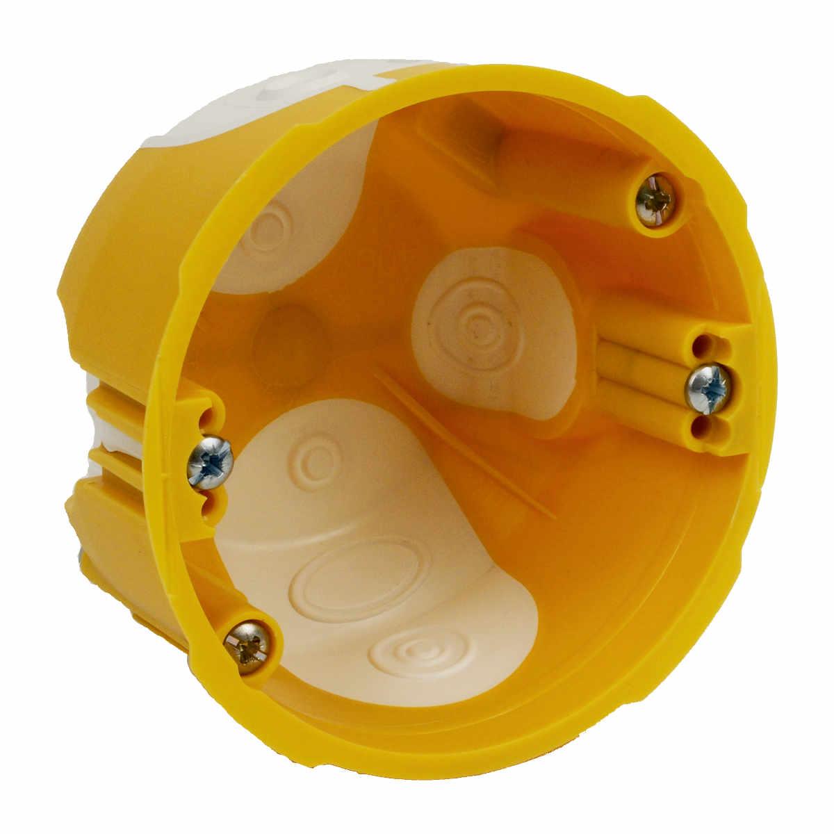 Коробка універсальна з еластичними вводами ПВХ; Жовта; Ø73х45мм