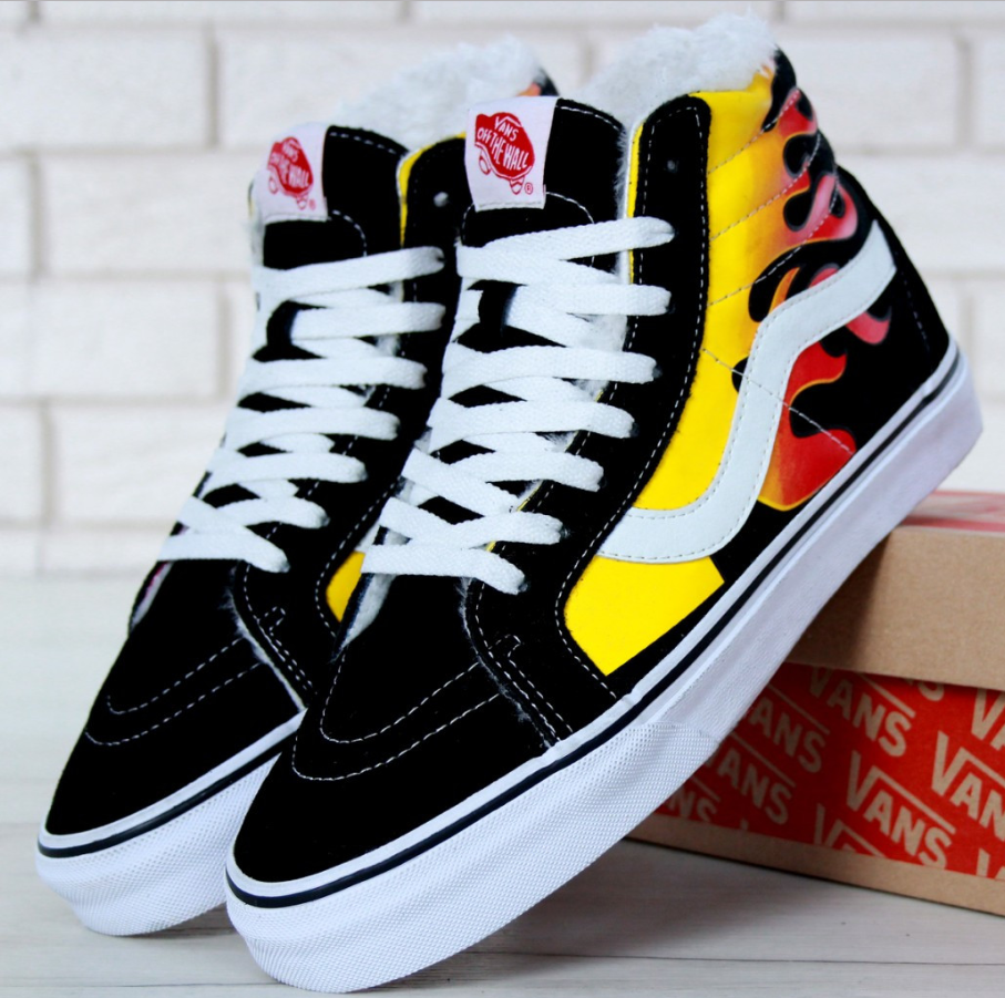 Vans SK8-HI Canvas Fire Black 