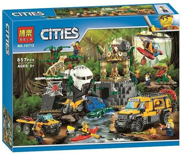 

Конструктор Bela 10712 "База исследователей джунглей" (аналог Lego City 60161), 857 дет​