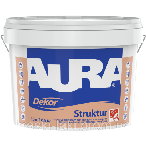 

Фактурная краска Aura Dekor Struktur 2,5л 10л, Белый